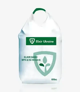 Удобрение комплексное Elixir Basic NPK 8-15-15+Ca+S (Эликсир Бейсик), 600 кг (Elixir Zorka)