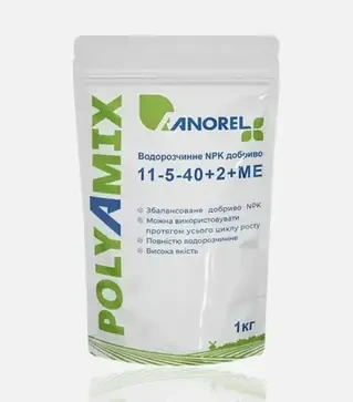 Мікродобриво Anorel Polyamix NPK 11-5-40 + ME (Анорел Поліамікс), 1 кг