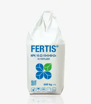 Удобрение комплексное Fertis NPK 10-22-15+12,5SO3+0,02B+0,02Zn (Фертис), 600 кг